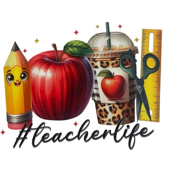 Chalk Couture  Carry‎ All Tote With a Pressed DTF Teacher Life Logo - Picture 11 of 11